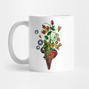 Strawberries in ice cream cone Mug